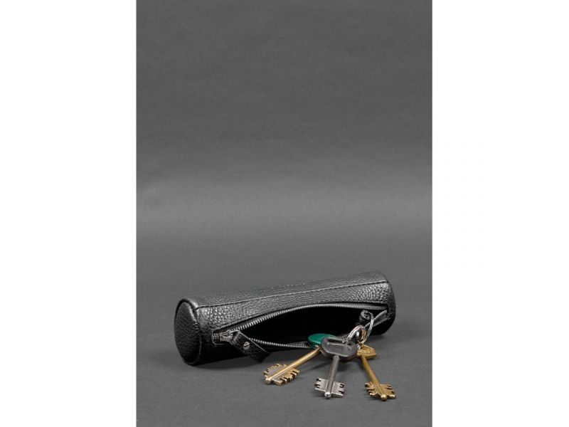 Кожаная ключница 3.1 Тубус XL черная, фото 3