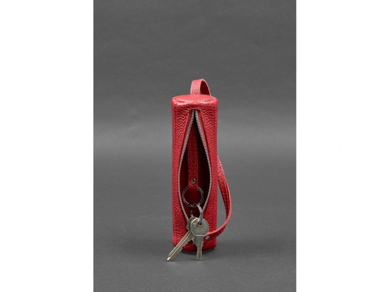 Женская кожаная ключница 3.1 Тубус XL красная, фото 3