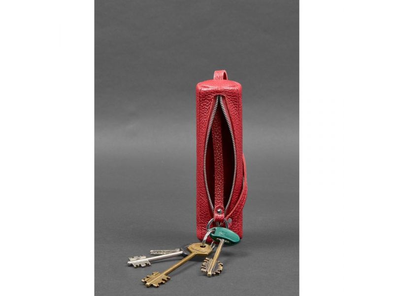 Женская кожаная ключница 3.1 Тубус XL красная, фото 2