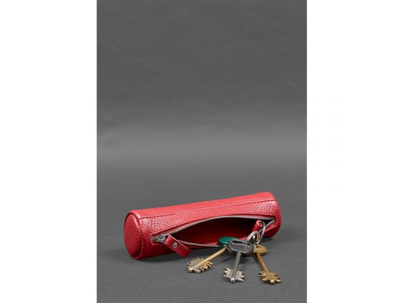Женская кожаная ключница 3.1 Тубус XL красная, фото 5