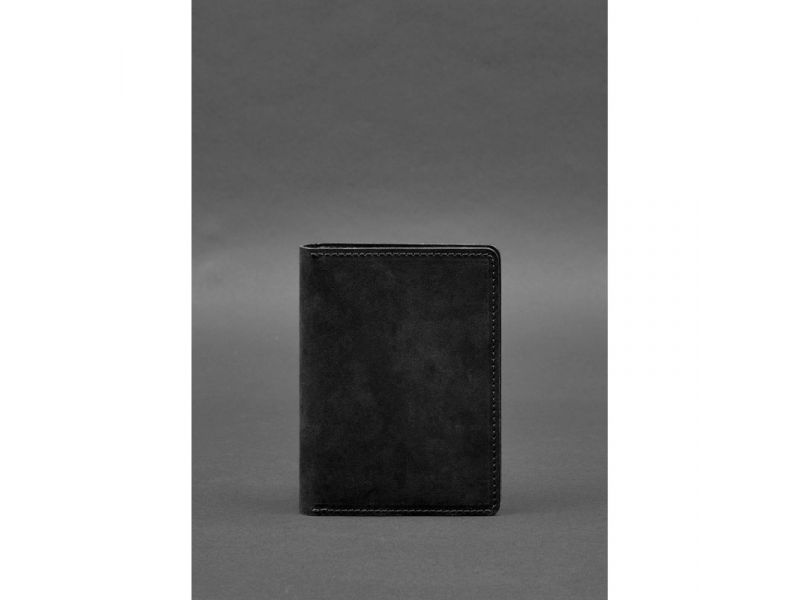 Кожаная обложка-органайзер для документов 6.1 черный Crazy Horse, фото 1