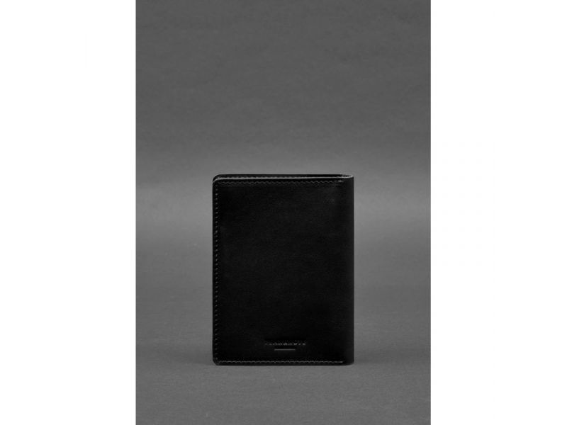 Кожаная обложка-органайзер для документов 6.1 черный краст, фото 6