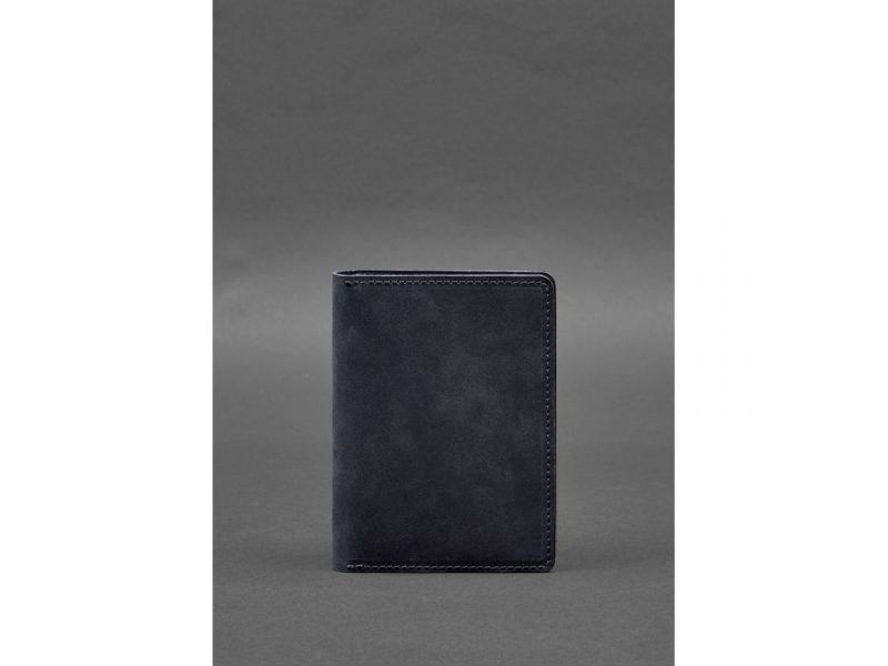 Кожаная обложка-органайзер для документов 6.1 синий Crazy Horse, фото 1