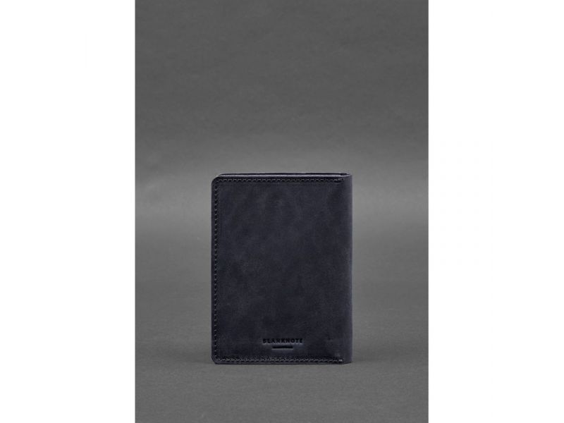 Кожаная обложка-органайзер для документов 6.1 синий Crazy Horse, фото 6