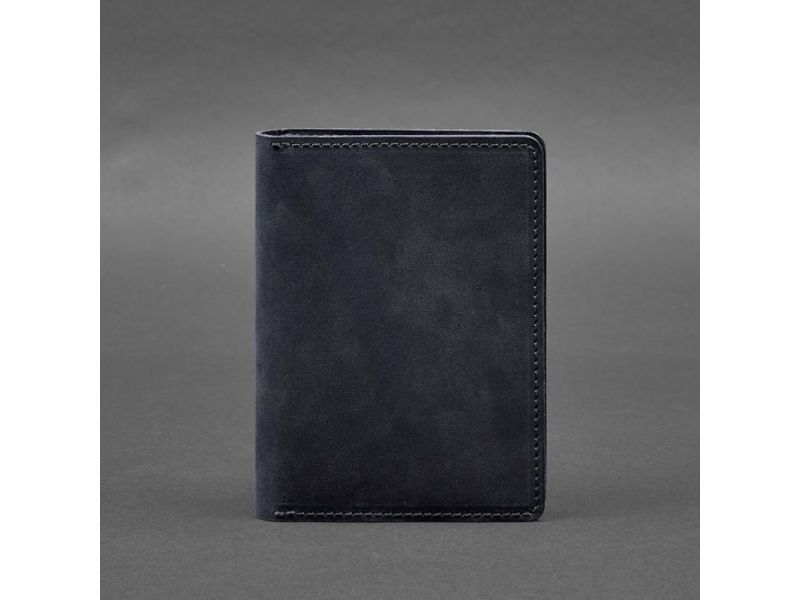 Кожаная обложка-органайзер для документов 6.1 синий Crazy Horse, фото 7