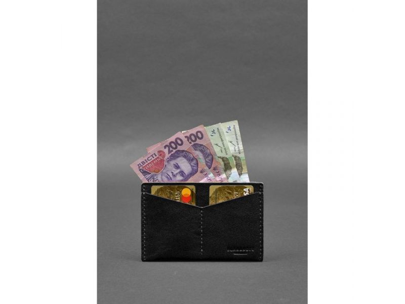 Кожаная обложка-органайзер для документов 6.2 черный краст, фото 2