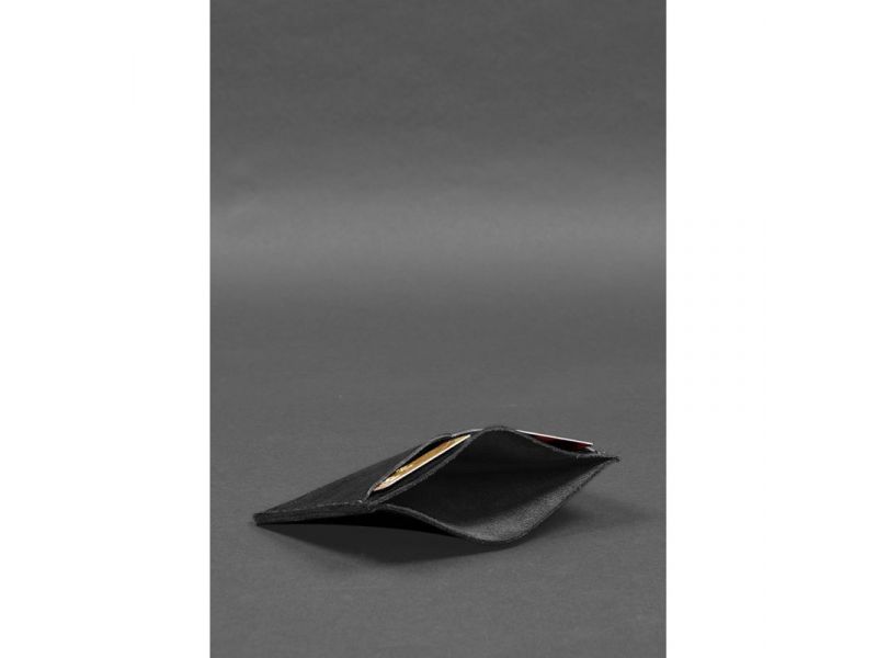 Кожаная обложка-органайзер для документов 6.2 черный краст, фото 5