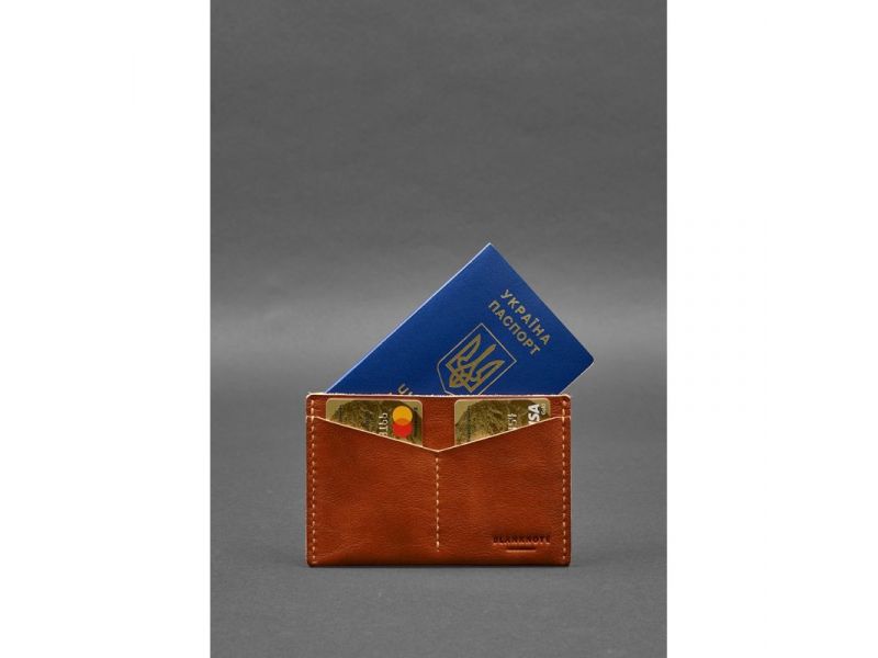 Кожаная обложка-органайзер для документов 6.2 светло-коричневый краст, фото 3