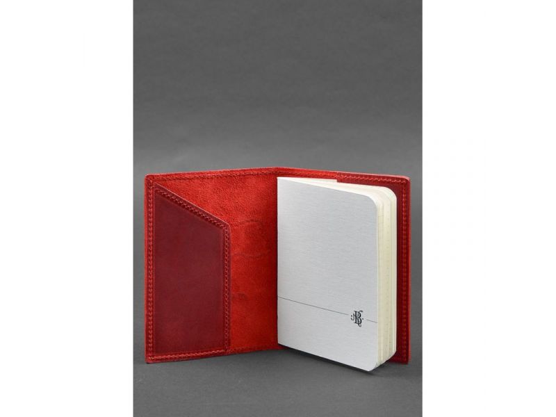 Кожаная обложка для паспорта с картой Украины коралл Crazy Horse, фото 3