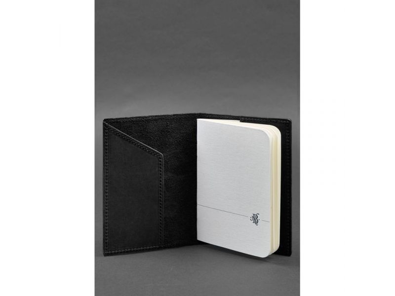 Кожаная обложка для паспорта с картой Украины черный Crazy Horse, фото 3