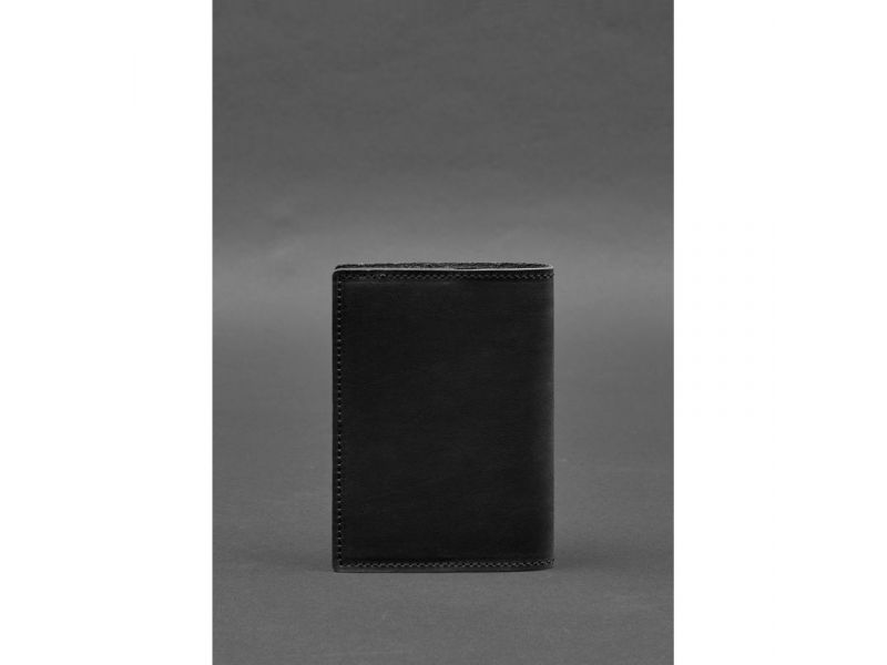 Кожаная обложка для паспорта с картой Украины черный Crazy Horse, фото 5