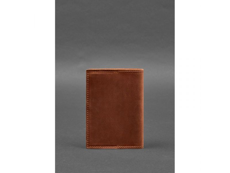 Кожаная обложка для паспорта с картой Украины светло-коричневый Crazy Horse, фото 5