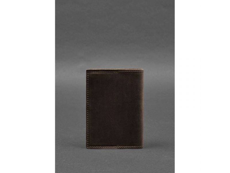 Кожаная обложка для паспорта с картой Украины темно-коричневый Crazy Horse, фото 5