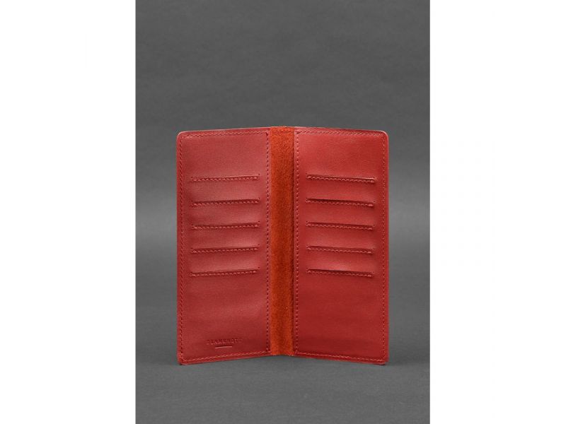 Кожаное портмоне-купюрник 11.0 красное, фото 3