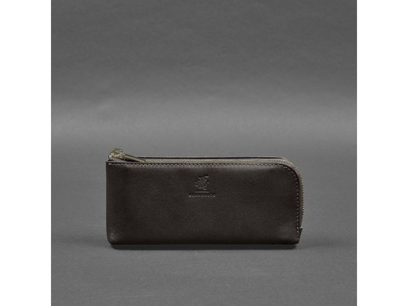 Кожаное портмоне-купюрник на молнии 14.0 темно-коричневое, фото 7