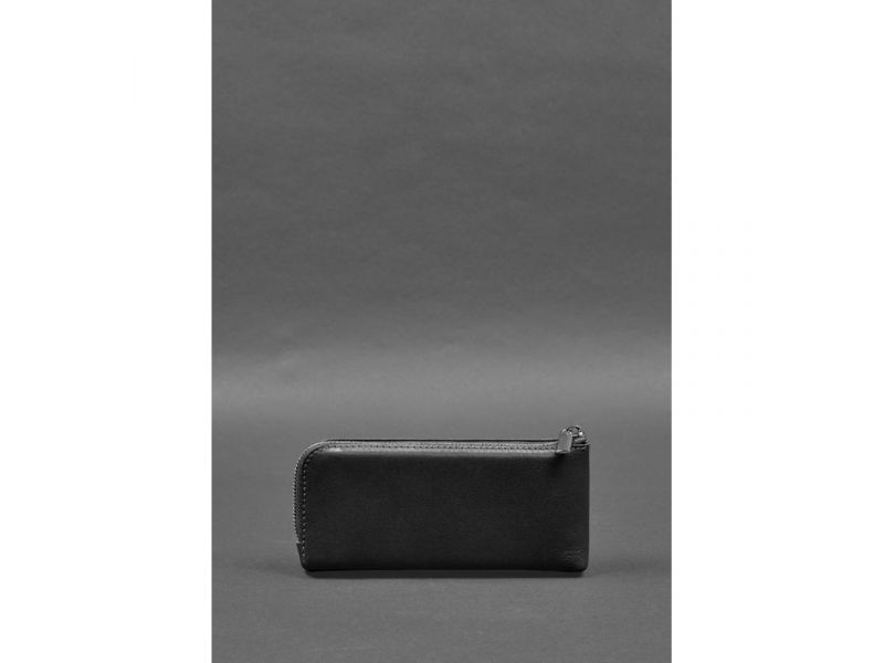 Кожаное портмоне-купюрник на молнии 14.0 Черное, фото 6