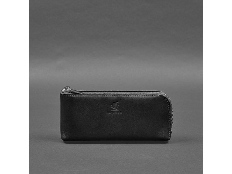Кожаное портмоне-купюрник на молнии 14.0 Черное, фото 7