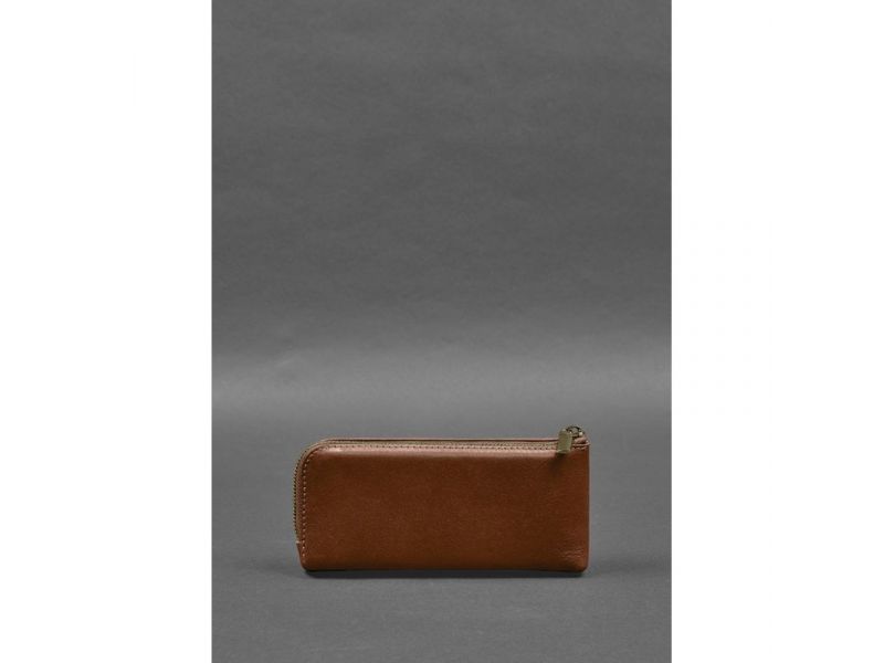 Кожаное портмоне-купюрник на молнии 14.0 светло-коричневое, фото 6