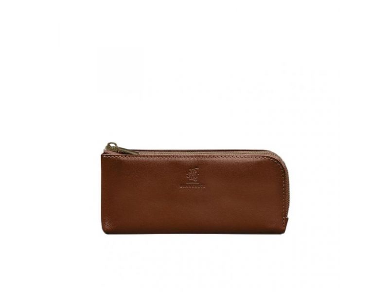Кожаное портмоне-купюрник на молнии 14.0 светло-коричневое, фото 8