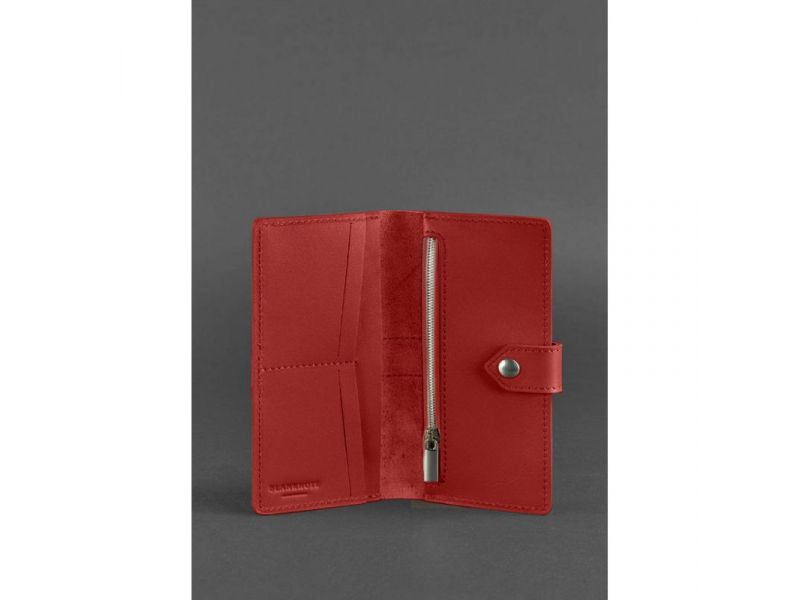 Кожаное женское портмоне 3.1 красное Краст, фото 2