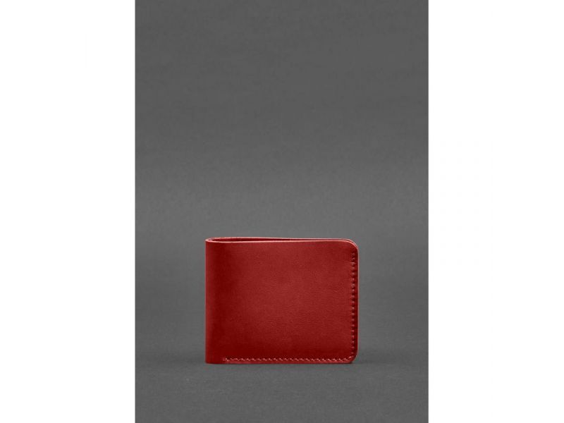 Кожаное портмоне 4.1 (4 кармана) красное, фото 1