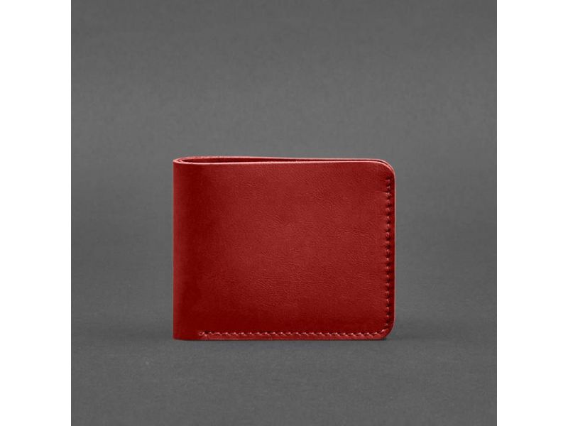Кожаное портмоне 4.1 (4 кармана) красное, фото 4