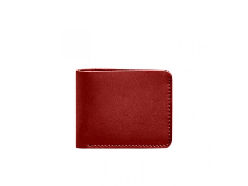 Кожаное портмоне 4.1 (4 кармана) красное, фото 5