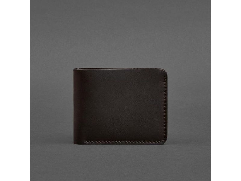 Кожаное портмоне 4.4 (с зажимом) темно-коричневое краст, фото 4