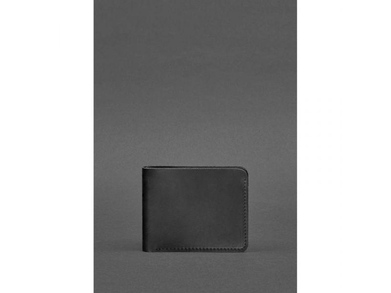 Кожаное портмоне 4.4 (с зажимом) черный Crazy Horse, фото 1