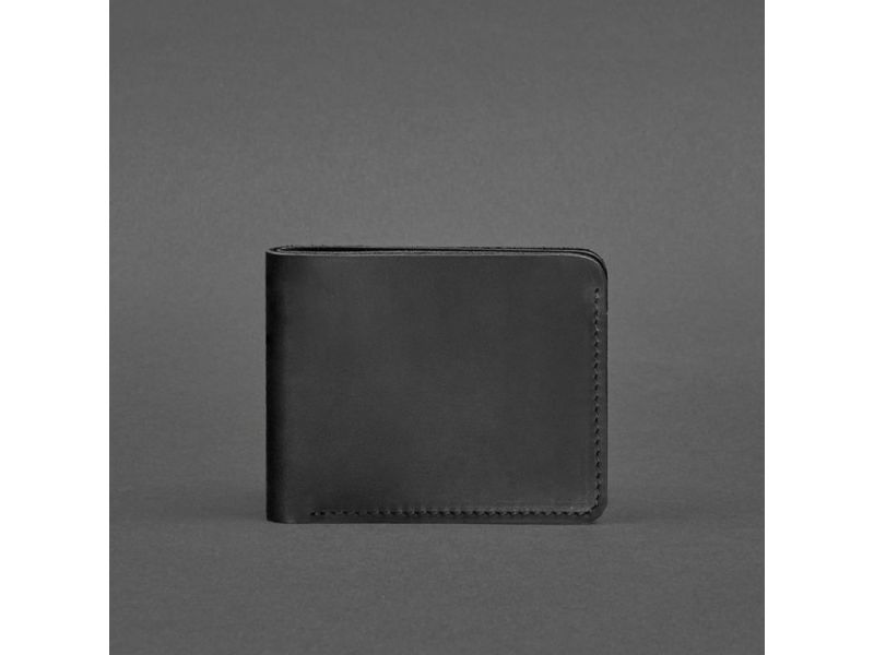 Кожаное портмоне 4.4 (с зажимом) черный Crazy Horse, фото 4