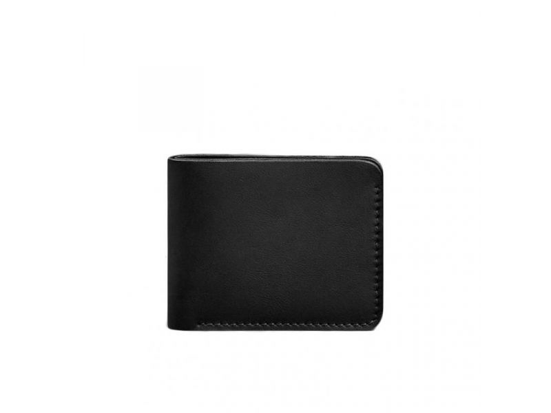 Кожаное портмоне 4.4 (с зажимом) черный краст, фото 5