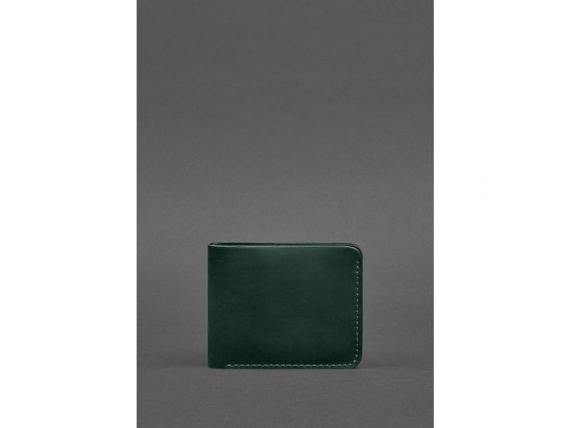 Кожаное портмоне 4.4 (с зажимом) зеленый Crazy Horse, фото 1