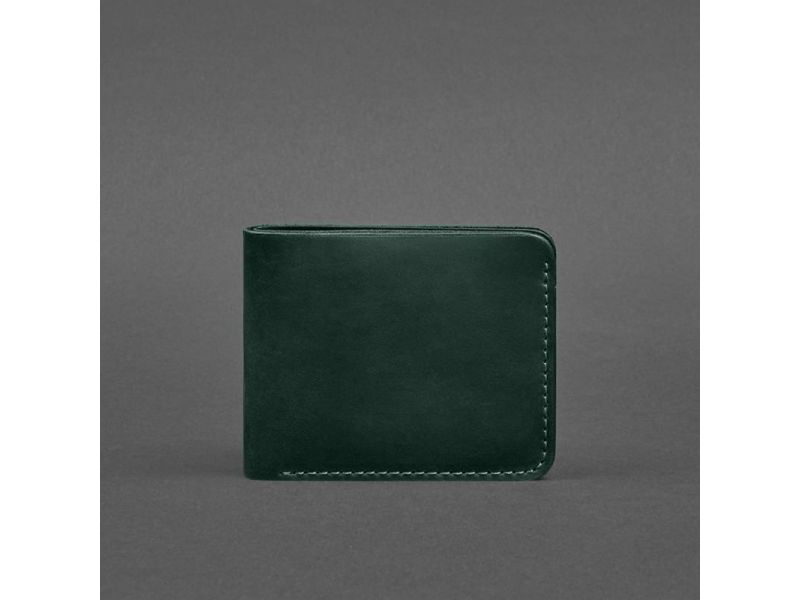 Кожаное портмоне 4.4 (с зажимом) зеленый Crazy Horse, фото 4