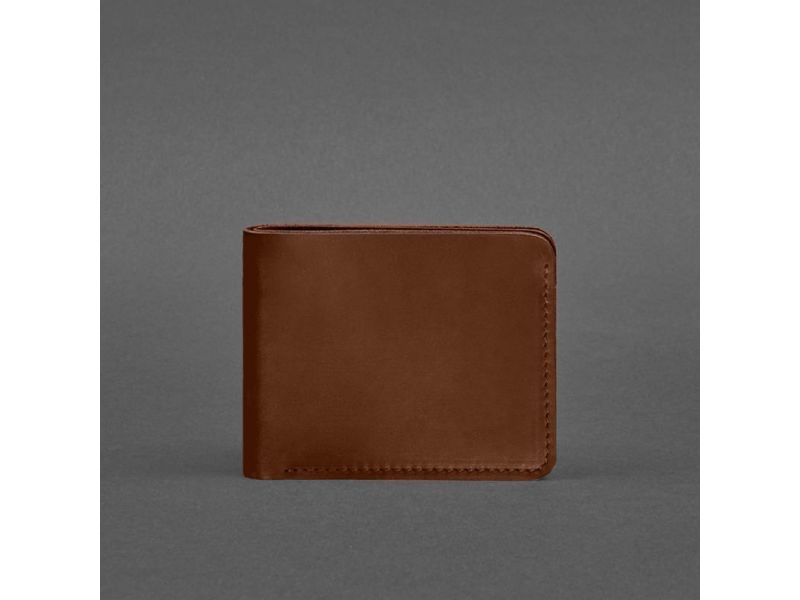 Кожаное портмоне 4.4 (с зажимом) светло-коричневый Crazy Horse, фото 4