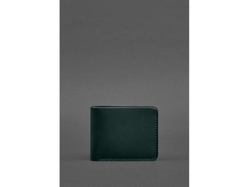 Кожаное портмоне 4.4 (с зажимом) зеленый краст, фото 1