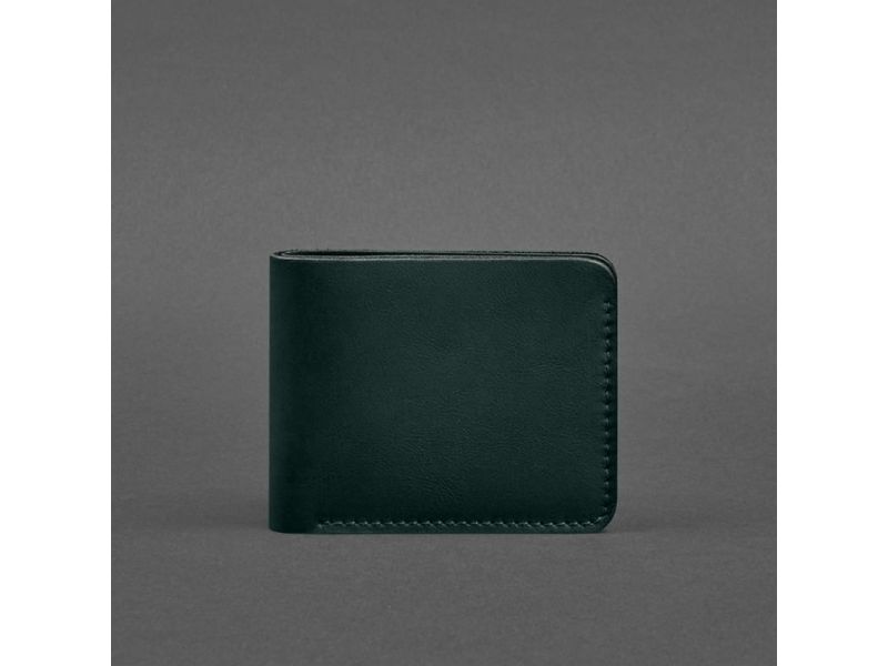 Кожаное портмоне 4.4 (с зажимом) зеленый краст, фото 4