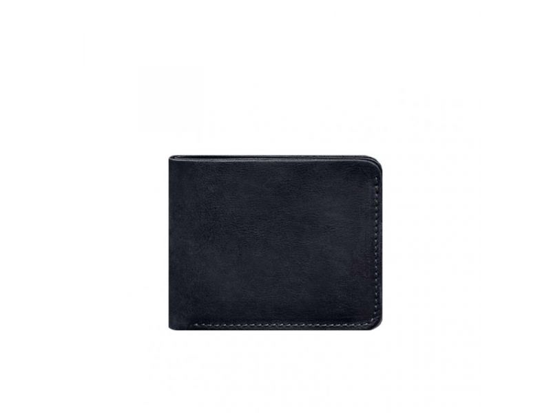 Кожаное портмоне 4.4 (с зажимом) синий Crazy Horse, фото 5