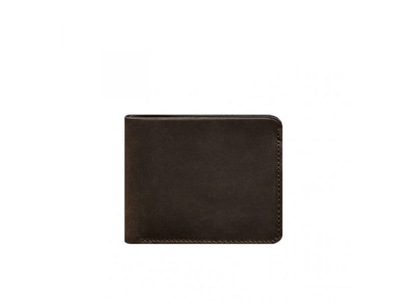 Кожаное портмоне 4.4 (с зажимом) темно-коричневый Crazy Horse, фото 5