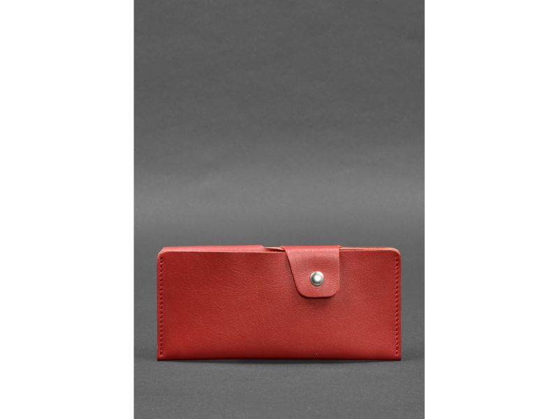 Кожаное портмоне-купюрник 8.0 красный краст, фото 3