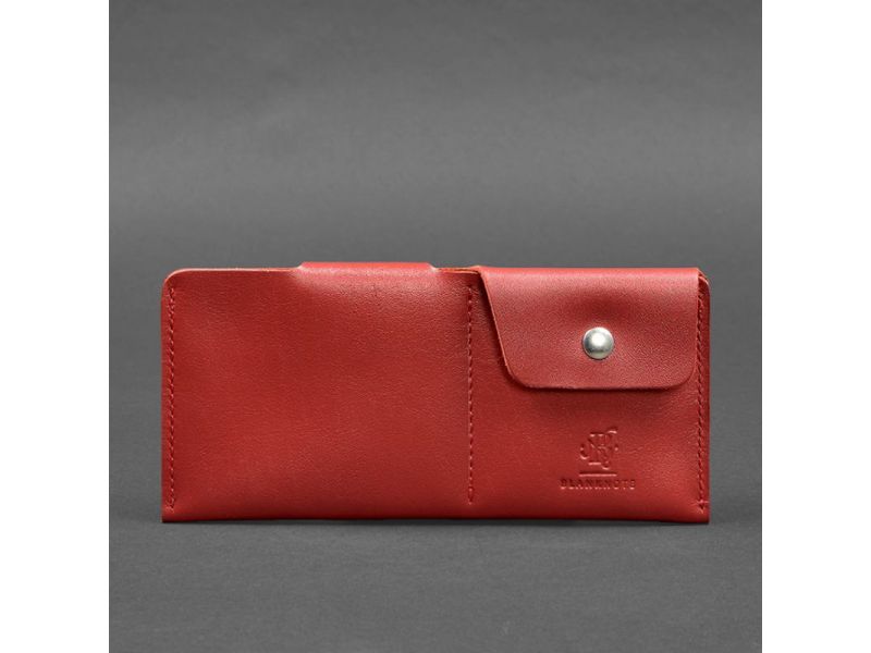 Кожаное портмоне-купюрник 8.0 красный краст, фото 4