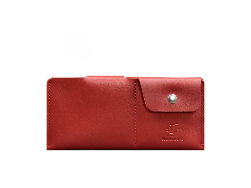 Кожаное портмоне-купюрник 8.0 красный краст, фото 5