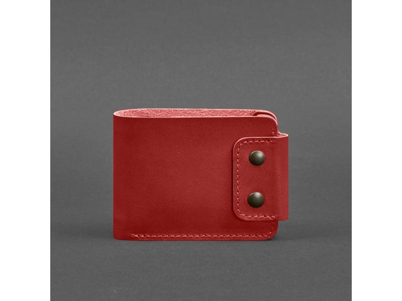 Кожаное портмоне Zeus 9.0 красный краст, фото 4