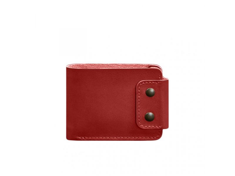 Кожаное портмоне Zeus 9.0 красный краст, фото 5