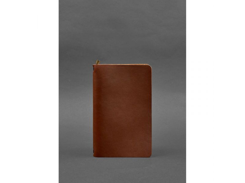 Кожаный блокнот (софт-бук) 8.0 на резинке светло-коричневый, фото 1