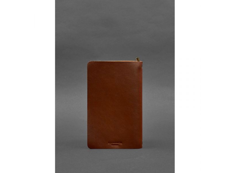 Кожаный блокнот (софт-бук) 8.0 на резинке светло-коричневый, фото 3
