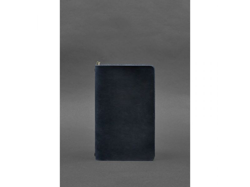 Кожаный блокнот (софт-бук) 8.0 на резинке синий Crazy Horse, фото 1