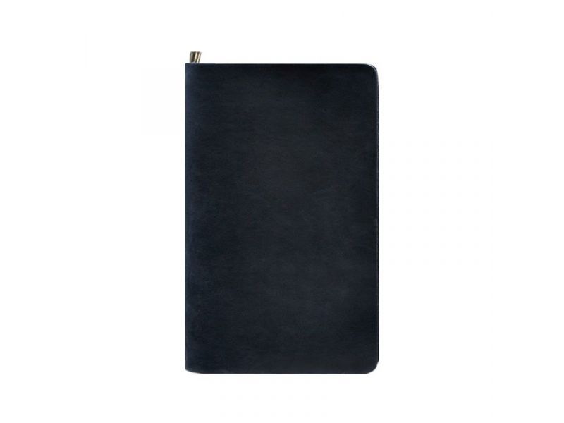 Кожаный блокнот (софт-бук) 8.0 на резинке синий Crazy Horse, фото 5