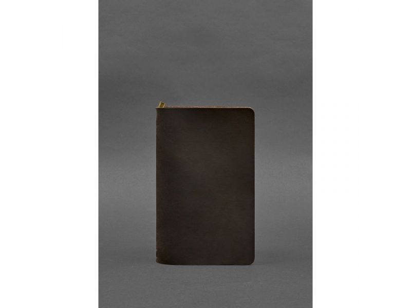 Кожаный блокнот (софт-бук) 8.0 на резинке темно-коричневый Crazy Horse, фото 1