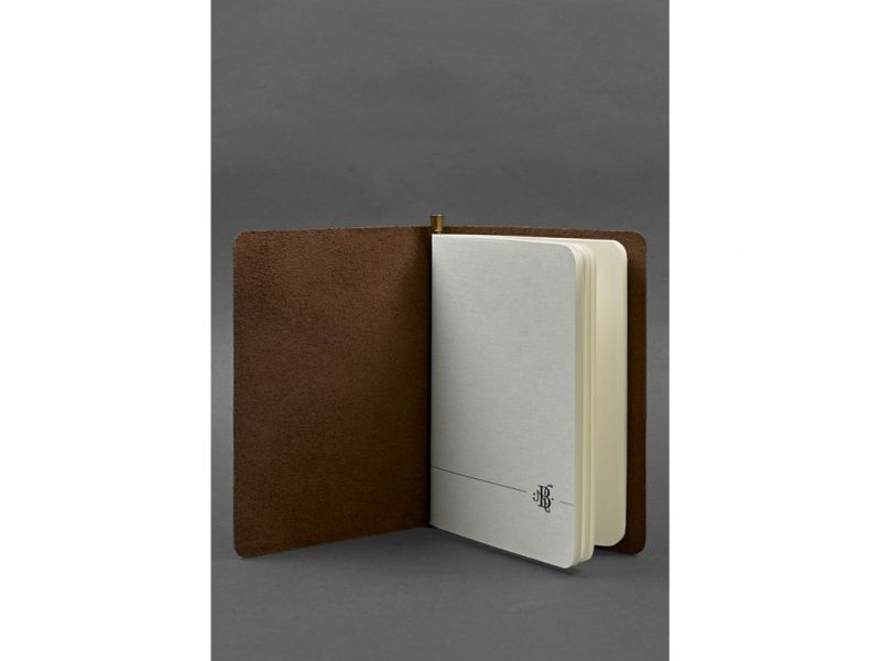 Кожаный блокнот (софт-бук) 8.0 на резинке темно-коричневый Crazy Horse, фото 2