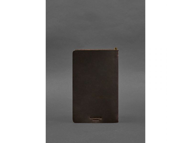 Кожаный блокнот (софт-бук) 8.0 на резинке темно-коричневый Crazy Horse, фото 3